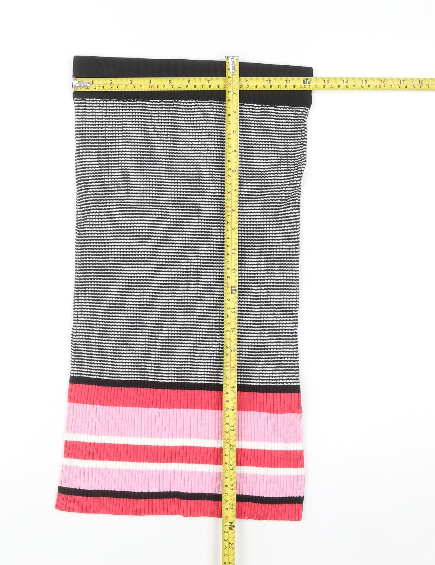 ONLY Women’s Black Striped Knit Pencil Skirt Size S