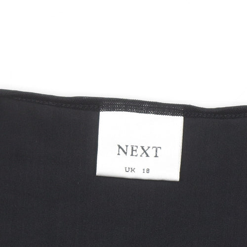 Next Women's Black Velvet Wrap Blouse UK 18 Embroidered Party Top