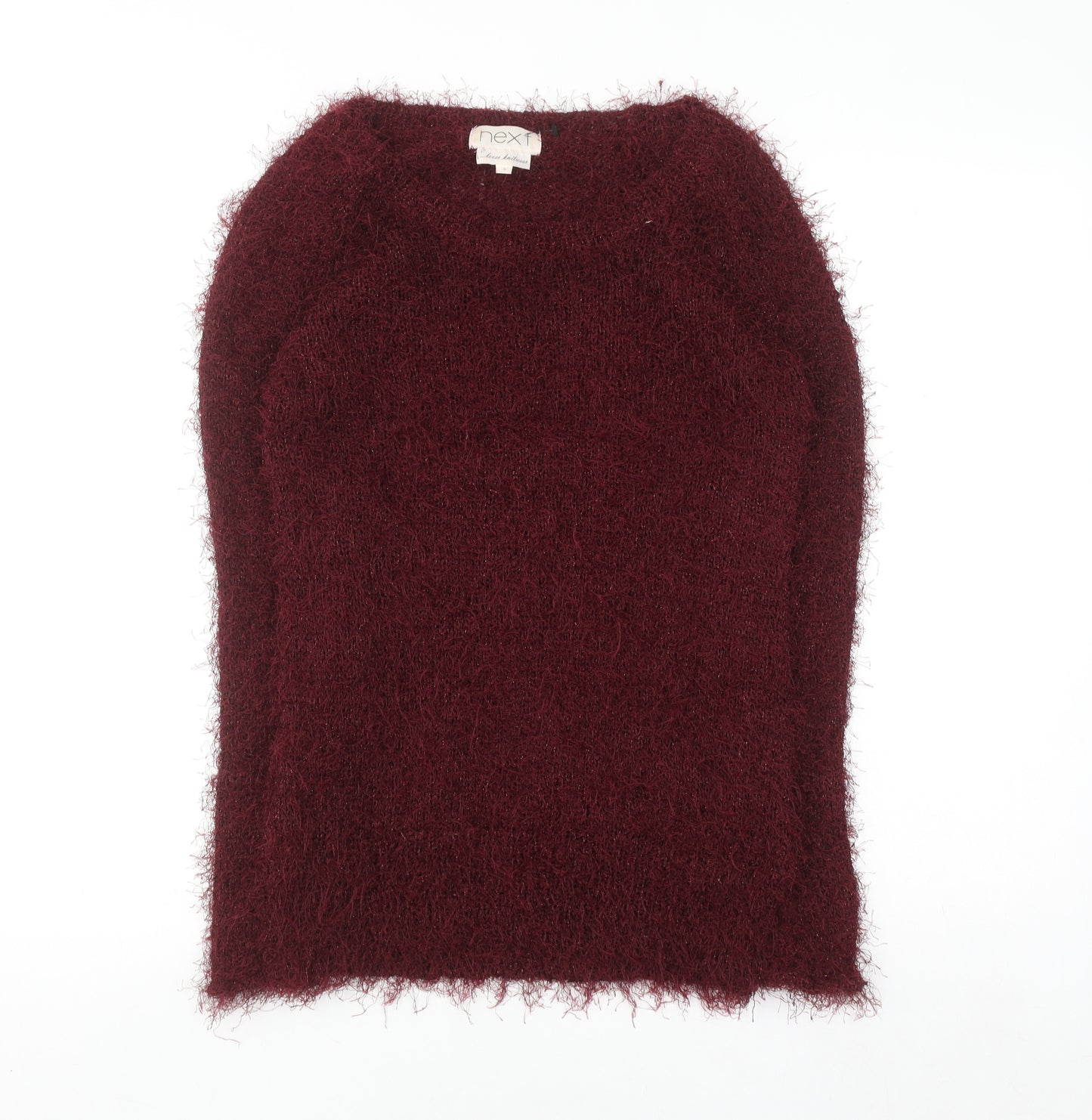 Next Women's Red Fuzzy Knit Pullover Jumper Size S