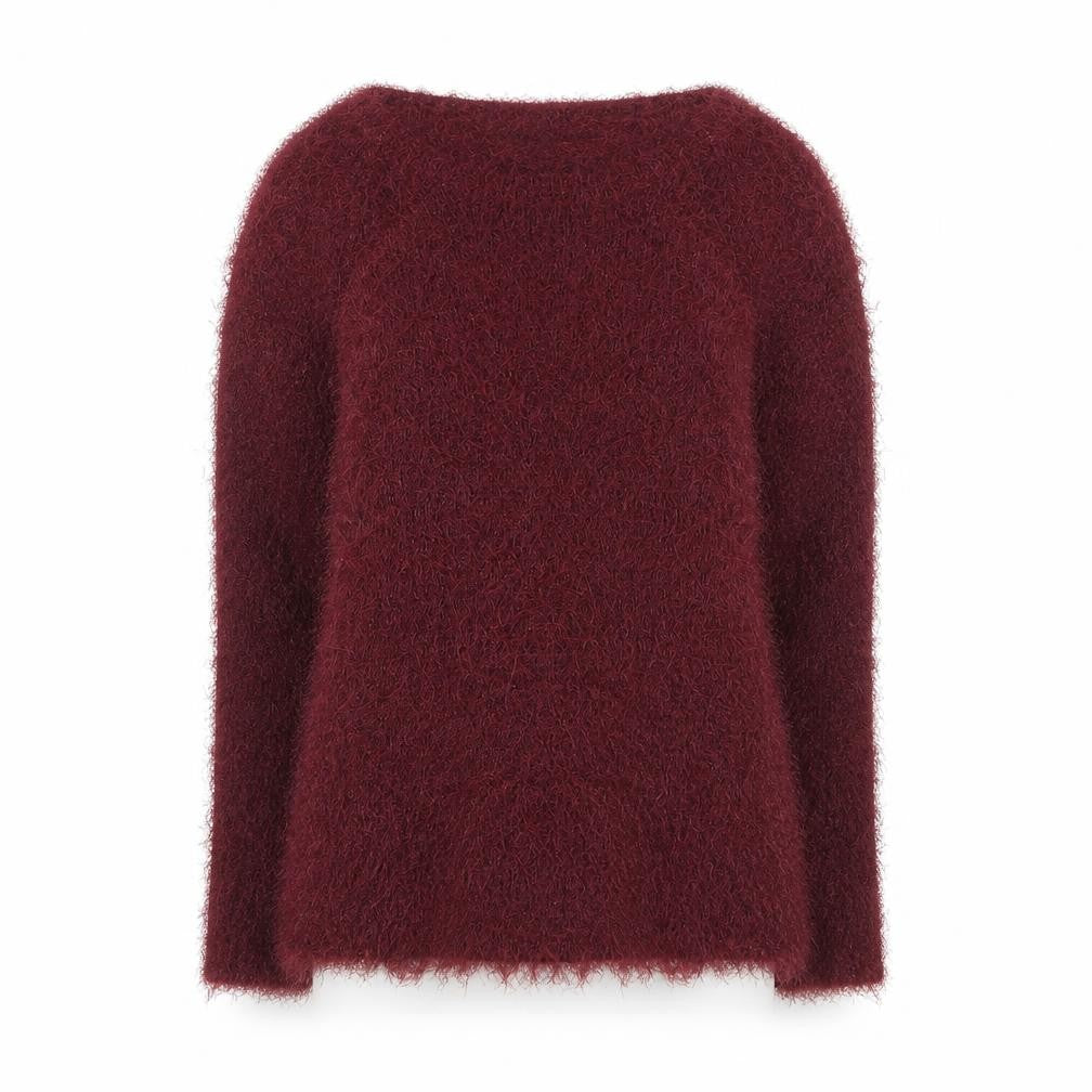 Front view of Next Women's Red Fuzzy Knit jumper, size S