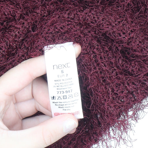 Next Women's Red Fuzzy Knit Pullover Jumper Size S