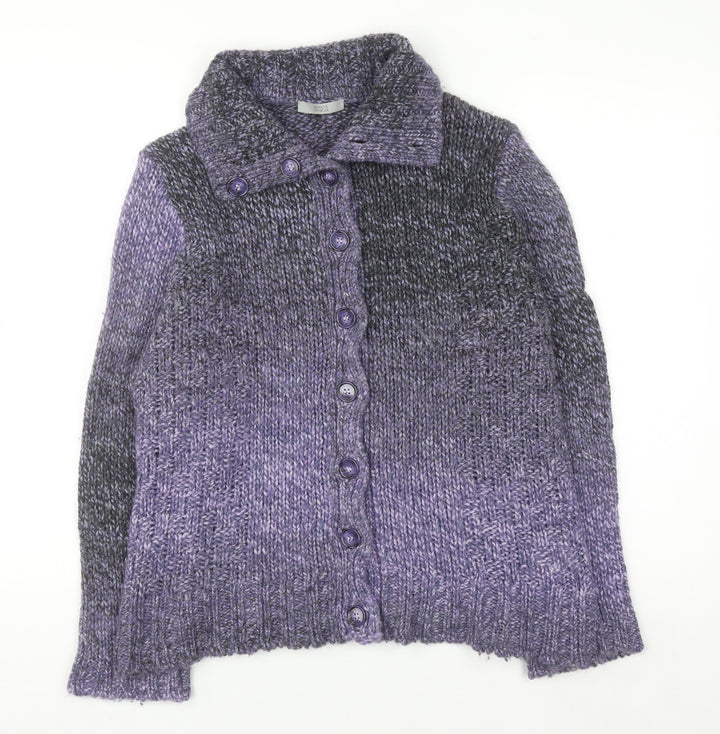 Marks and Spencer Womens Purple Long Sleeve Collared Cardigan Size 16