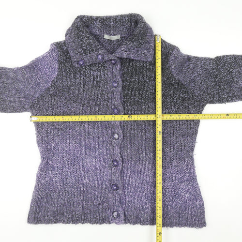 Marks and Spencer Womens Purple Long Sleeve Collared Cardigan Size 16