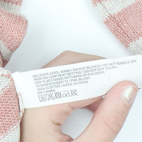 Fat Face Women’s Pink Striped Cotton Boat Neck Jumper Size 6