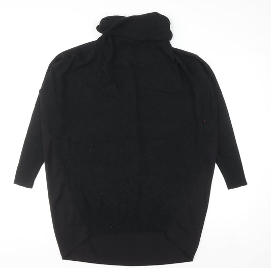 Mint Velvet Women's Black Wool Blend Roll Neck Tunic Top XS