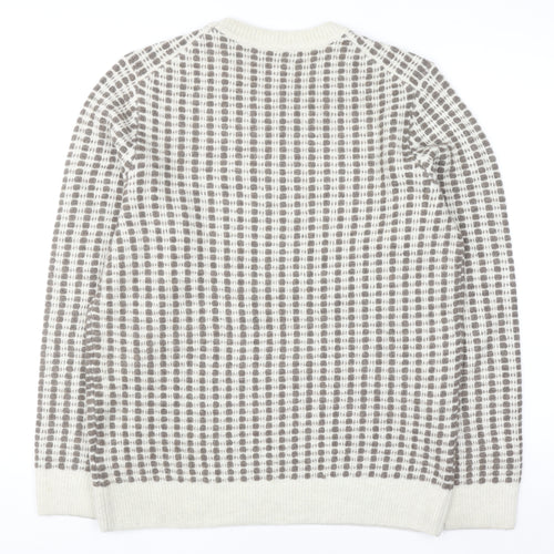 Marks and Spencer Men's Beige Waffle Knit Wool Blend Jumper M