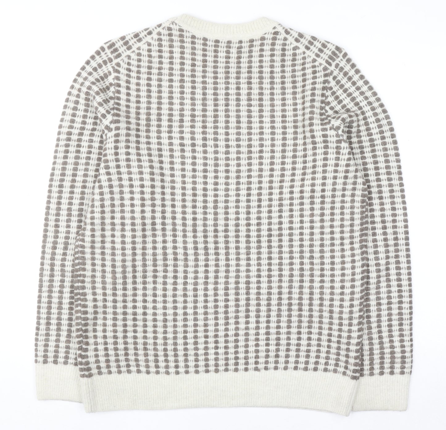 Marks and Spencer Men's Beige Waffle Knit Wool Blend Jumper M