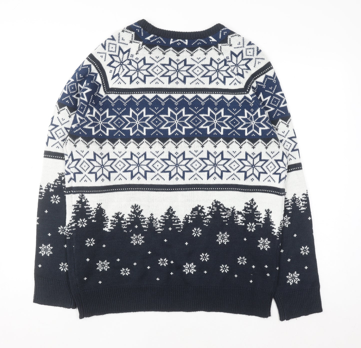 Coca-Cola Men's Blue Christmas Pullover Jumper L Holiday Sweater