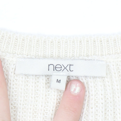 Next Men Ivory V-Neck Sleeveless Knit Vest Jumper M