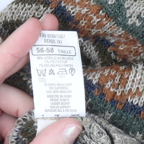 Marks and Spencer St Michael Men's Beige XL Fair Isle Wool Knit Jumper