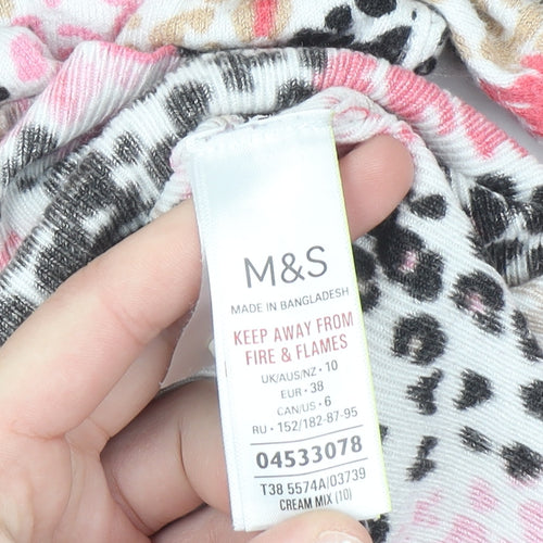 Marks and Spencer Women’s Multicoloured Animal Print Long Sleeve T-Shirt Size 10