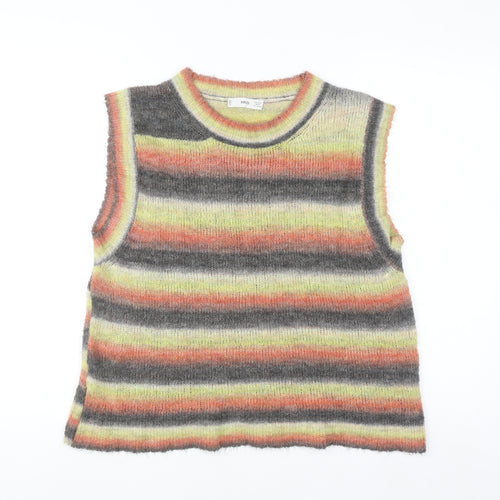 MNG Women’s Multicoloured Striped Knit Sleeveless Tank Top Size M