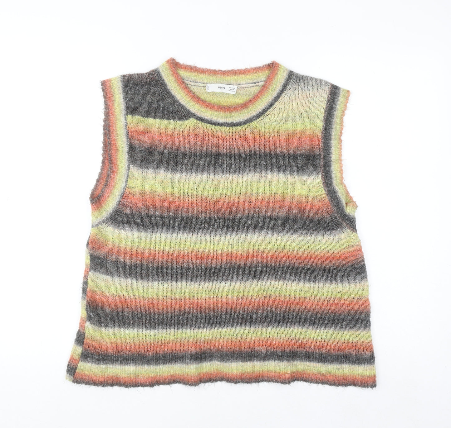 MNG Women’s Multicoloured Striped Knit Sleeveless Tank Top Size M