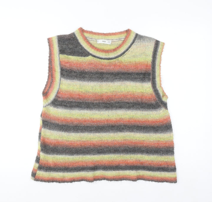 MNG Women’s Multicoloured Striped Knit Sleeveless Tank Top Size M