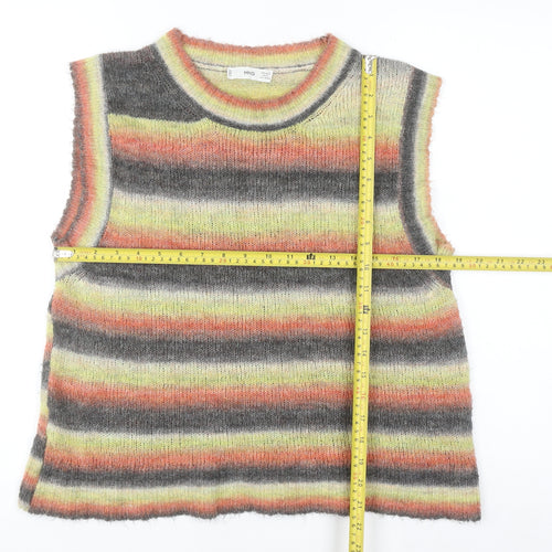 MNG Women’s Multicoloured Striped Knit Sleeveless Tank Top Size M