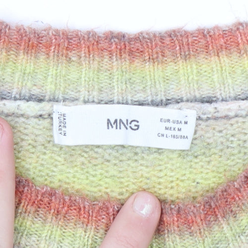 MNG Women’s Multicoloured Striped Knit Sleeveless Tank Top Size M