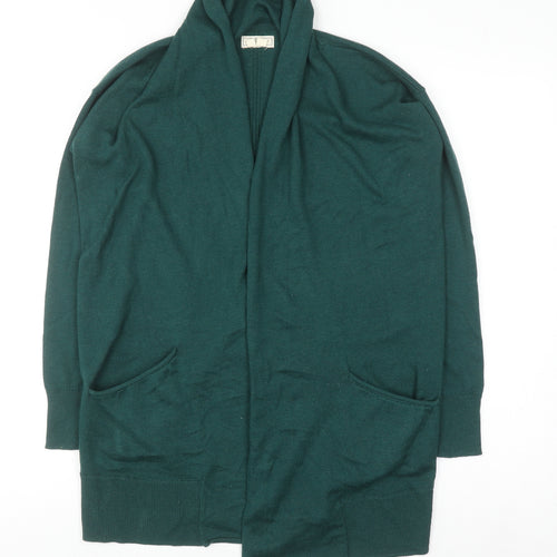 Fat Face Women's Green Wool Blend Long Sleeve Cardigan UK 12