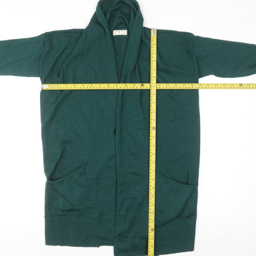 Fat Face Women's Green Wool Blend Long Sleeve Cardigan UK 12