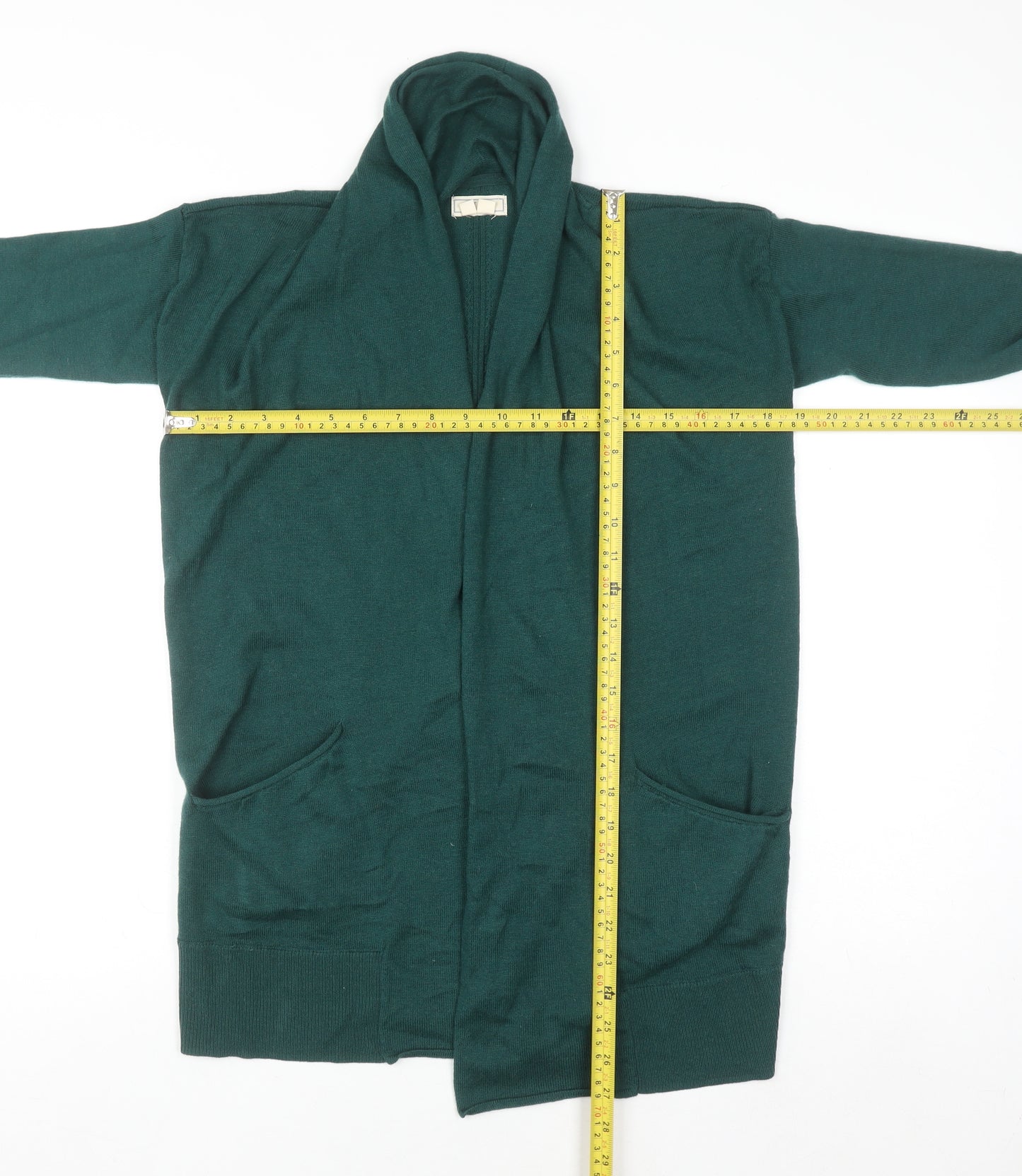 Fat Face Women's Green Wool Blend Long Sleeve Cardigan UK 12