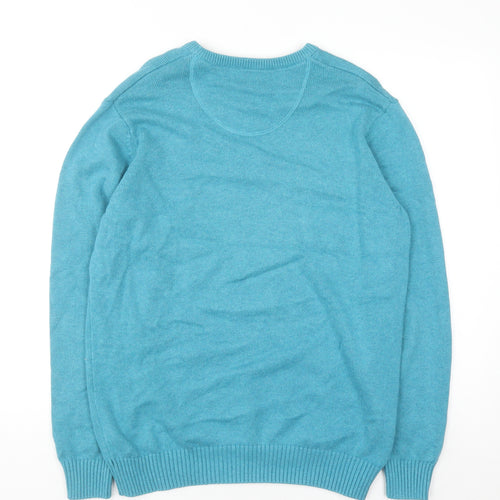 Maine New England Men's Blue Cotton Crew Neck Pullover Jumper M