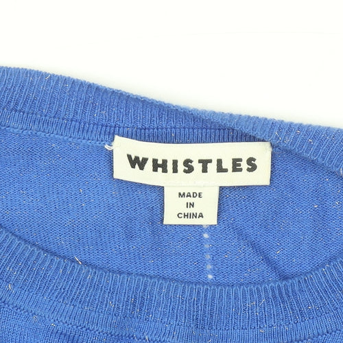 Whistles Women Blue Basic Knit Long Sleeve Top UK 10