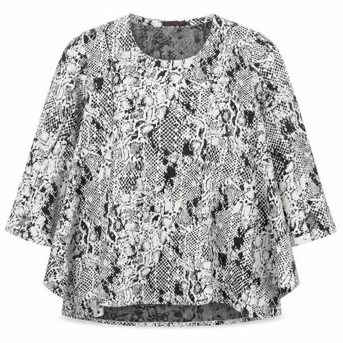 Cover Up Womens Black White Animal Print Tunic Blouse XL