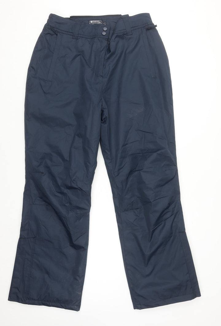Mountain Warehouse Women Navy Blue Snow Pants UK 14 Water Resistant Warm Trousers