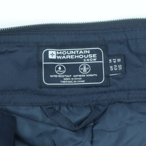 Mountain Warehouse Women Navy Blue Snow Pants UK 14 Water Resistant Warm Trousers