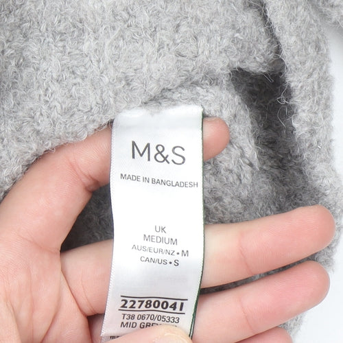 Marks and Spencer Women’s Grey Collared Full Zip Wool Blend Jumper Size M