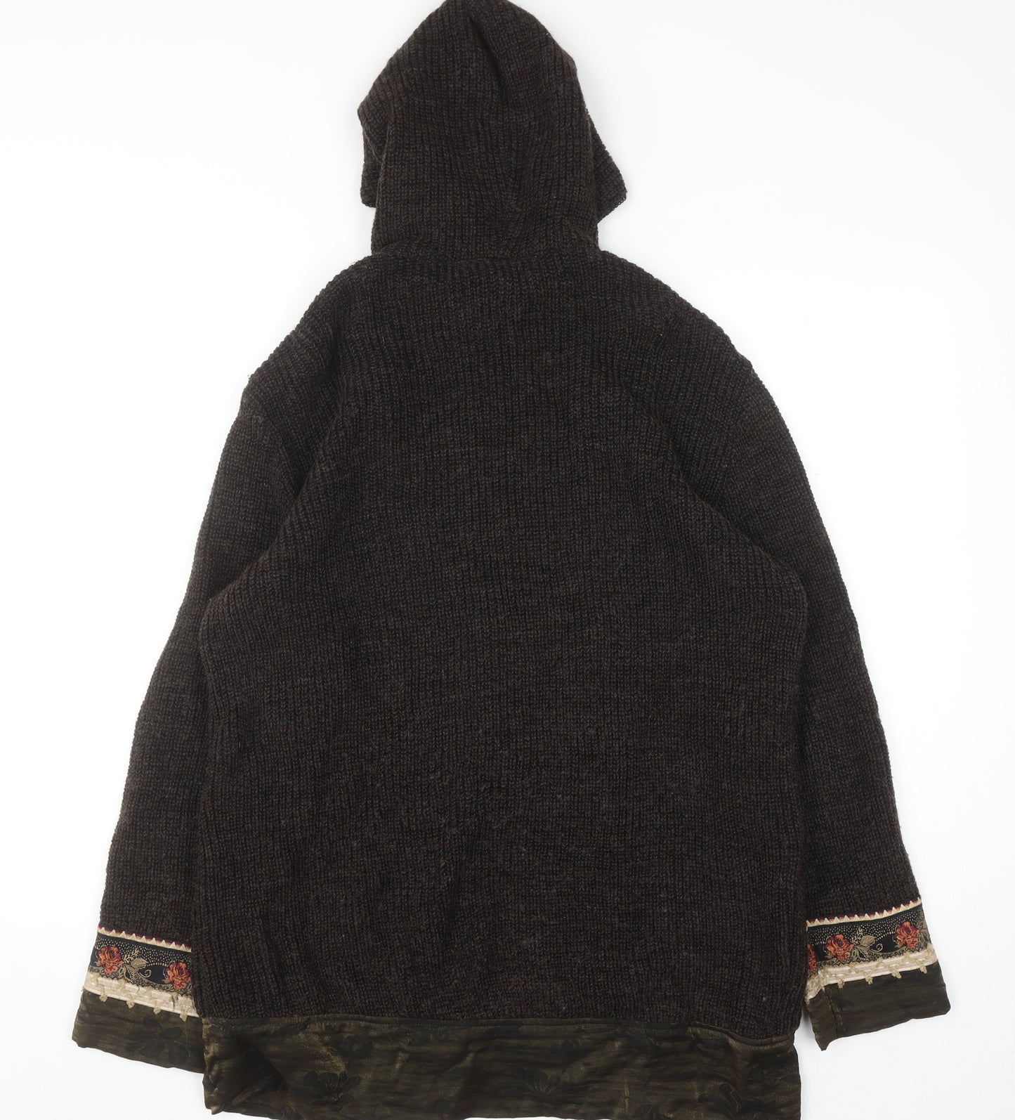 Bleu Blanc Rouge Men's Brown Wool Hooded Full Zip Jumper M