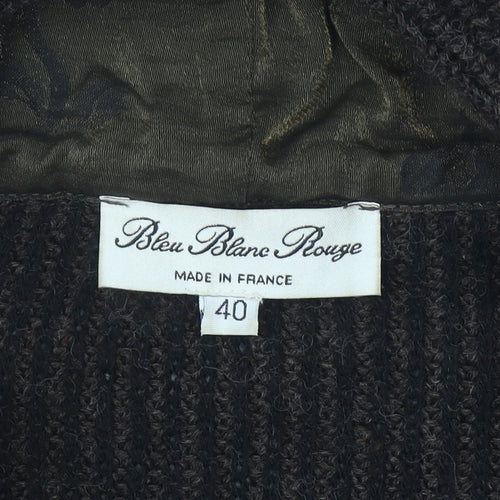 Bleu Blanc Rouge Men's Brown Wool Hooded Full Zip Jumper M