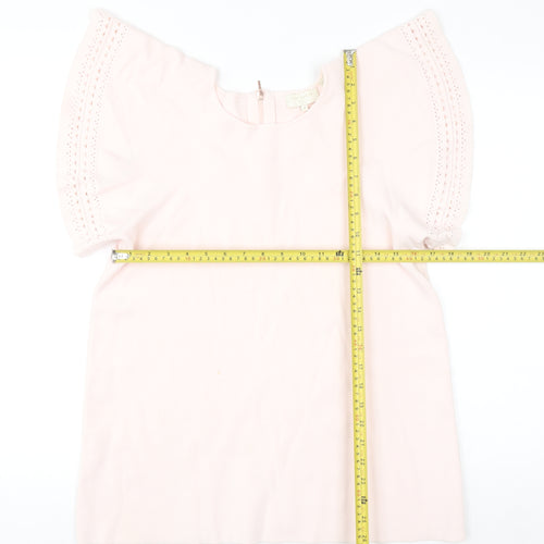 Ted Baker Women's Pink Cotton Flutter Sleeve Blouse Size 12