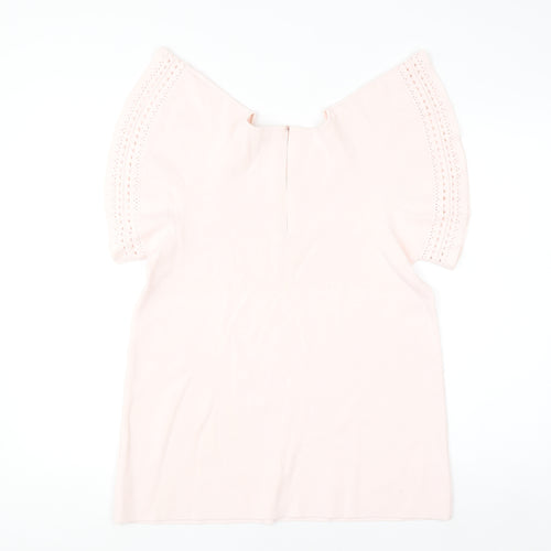 Ted Baker Women's Pink Cotton Flutter Sleeve Blouse Size 12