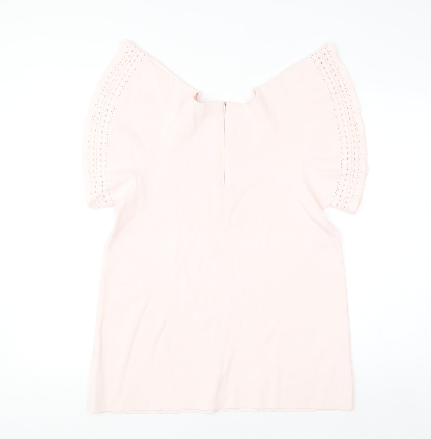 Ted Baker Women's Pink Cotton Flutter Sleeve Blouse Size 12