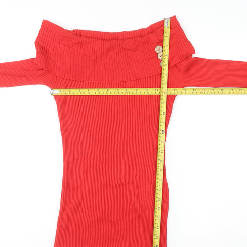 Joe Browns Women Red Off Shoulder Knit Top Size 12