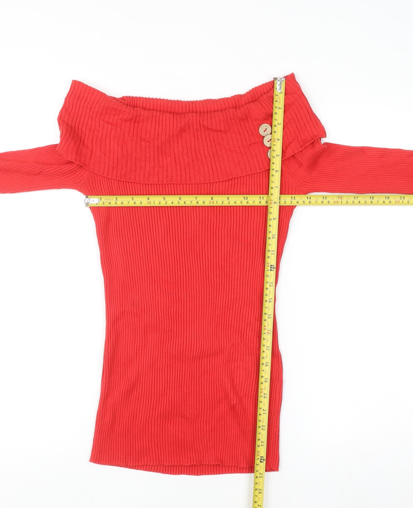 Joe Browns Women Red Off Shoulder Knit Top Size 12