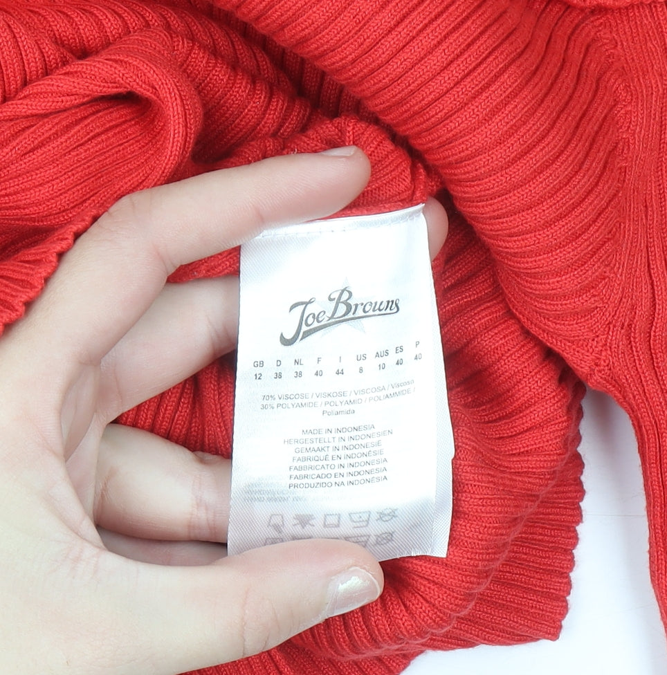 Joe Browns Women Red Off Shoulder Knit Top Size 12