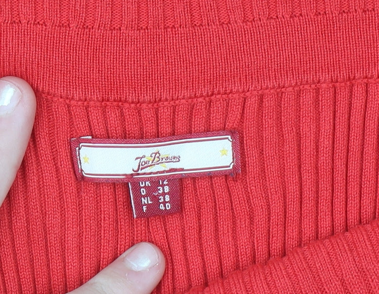 Joe Browns Women Red Off Shoulder Knit Top Size 12