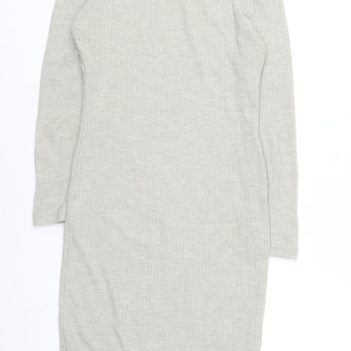 Glamorous Women’s Beige Knit Bodycon Midi Roll Neck Dress M