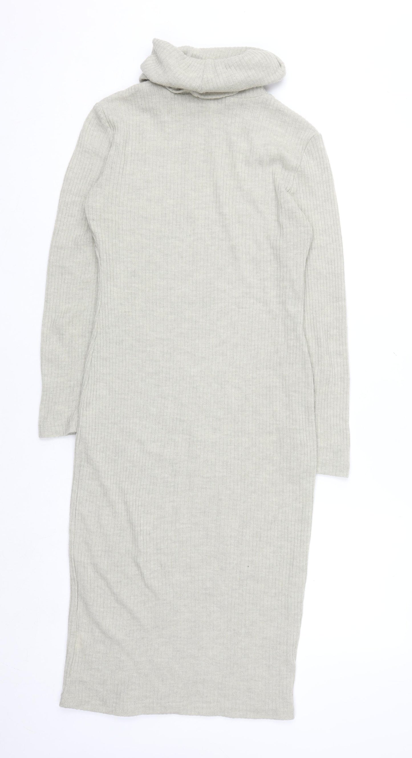 Glamorous Women’s Beige Knit Bodycon Midi Roll Neck Dress M