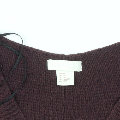 H&M Conscious Women’s Brown V-Neck Knit Jumper XS