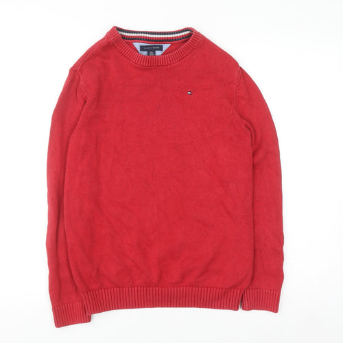 Tommy Hilfiger Women Red Cotton Crew Neck Pullover Jumper XL