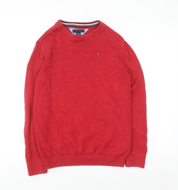 Tommy Hilfiger Women Red Cotton Crew Neck Pullover Jumper XL
