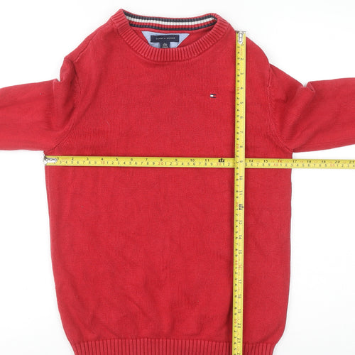 Tommy Hilfiger Women Red Cotton Crew Neck Pullover Jumper XL