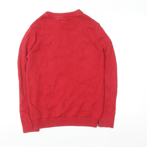 Tommy Hilfiger Women Red Cotton Crew Neck Pullover Jumper XL