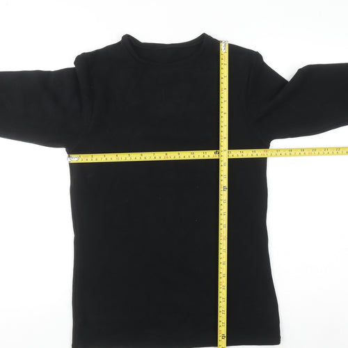 Marks and Spencer Womens Black Long Sleeve Thermal Top Size 16