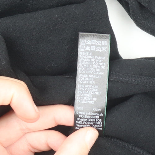 Marks and Spencer Womens Black Long Sleeve Thermal Top Size 16