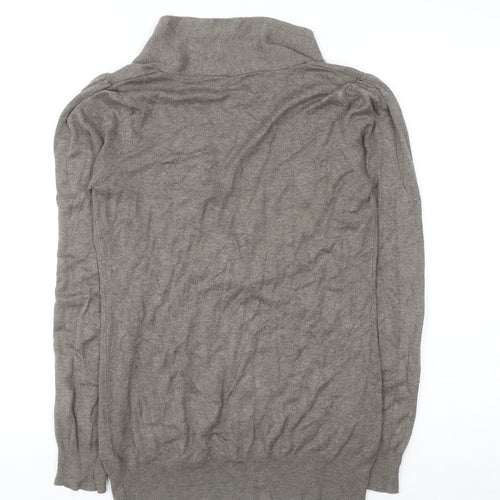Topshop Womens Brown Cowl Neck Long Sleeve Knit Blouse Size 10