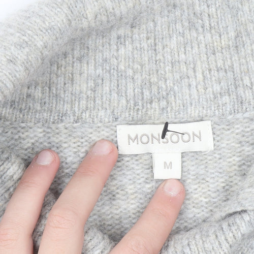 Monsoon Women’s Grey Collared Pullover Knit Jumper M