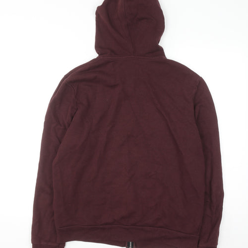 Topman Mens Brown Medium Full Zip Hoodie Cotton Long Sleeve